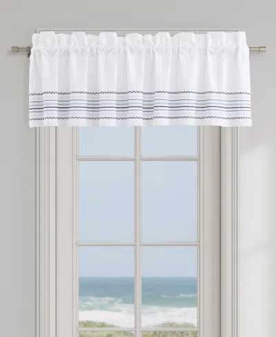 J Queen New York Bayside Window Straight Valance, 18" X 88" In Blue
