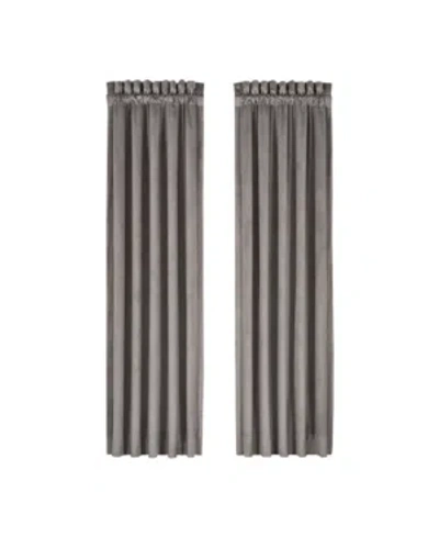J Queen New York Belvedere Window Panel Pair, 50" X 84" In Silver-tone