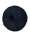J Queen New York Biagio Tufted Decorative Pillow, 15" Round In Navy