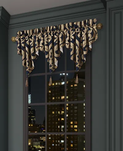 J Queen New York Biagio Window Ascot Valance In Navy