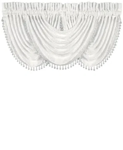 J Queen New York Bianco Waterfall Window Valance, 33" X 49" In White