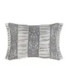 J Queen New York Bolero Boudoir Decorative Pillow, 15" X 20" In Pewter