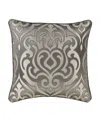 J Queen New York Bolero Decorative Pillow, 20"x 20" In Silver