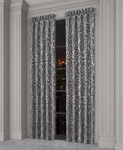 J Queen New York Bolero Window Panel Pair, 50" X 95" In Pewter