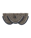 J Queen New York Botticelli Waterfall Window Valance, 49" X 33" In Navy