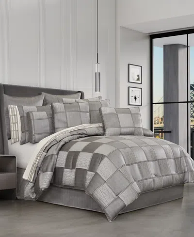 J Queen New York Brando 4 Piece Comforter Set, California King In Charcoal