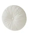 J Queen New York Brilliance Tufted Decorative Pillow, 15" Round In Ivory