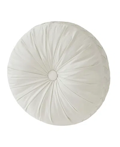 J Queen New York Brilliance Tufted Decorative Pillow, 15" Round In Ivory