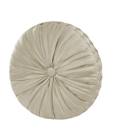 J Queen New York Brilliance Tufted Decorative Pillow, 15" Round In Pebble