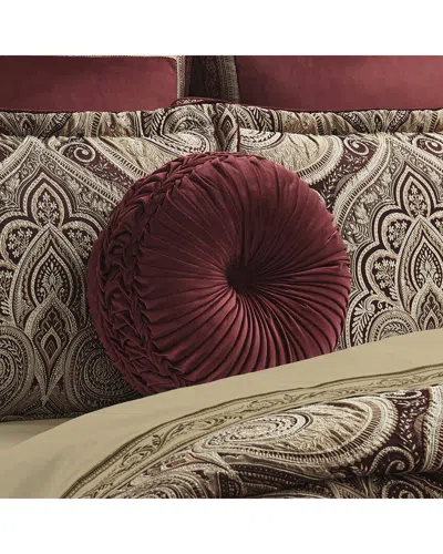 J Queen New York J. Queen New York Calistoga Tufted Round Decorative Throw Pillow In Burgundy
