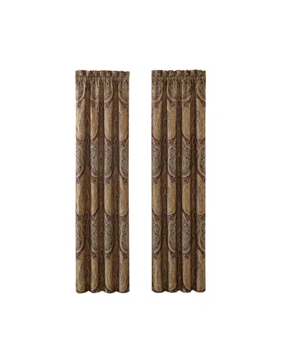 J Queen New York Calistoga Window Panel Pair, 50" X 84" In Red