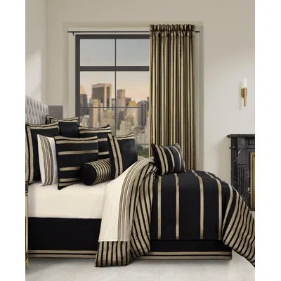 J Queen New York Calvari - Black And Gold 4pc. Comforter Set