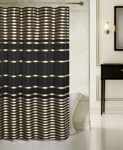 J Queen New York Calvari Shower Curtain, 72" X 72" In Black