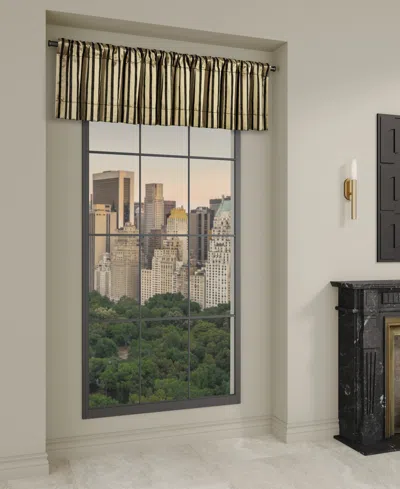 J Queen New York Calvari Window Straight Valance, 18" X 50"" In Black