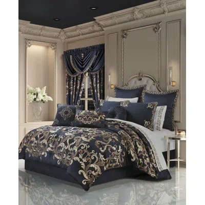 J Queen New York Caruso 4pc. Comforter Set In Royal Blue