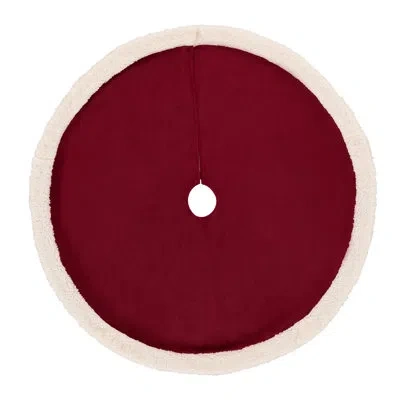 J Queen New York Casey Sherpa - Tree Skirt Christmas Tree Skirt In Crimson