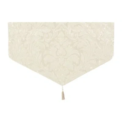 J Queen New York Celine Damask Pointed 21'' W Window Valance Champagne