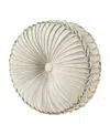 J Queen New York Celine Tufted Round Decorative Pillow, 15" X 15" In Neutral