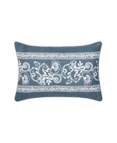 J Queen New York Chantalee Boudoir Decorative Pillow, 14" X 21" In Blue
