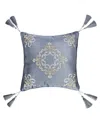J Queen New York Dicaprio Embellished Decorative Pillow, 18" X 18" In Powder Blue