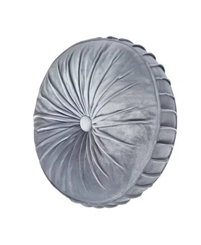 J Queen New York Dicaprio Tufted Round Decorative Pillow In Powder Blue