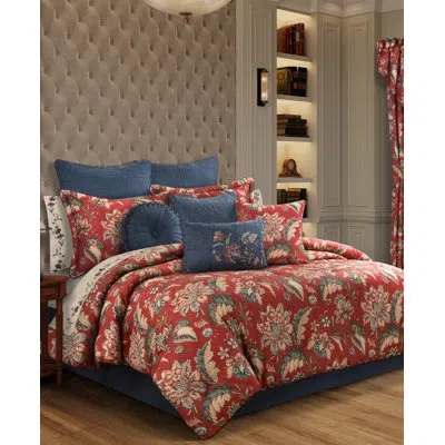 J Queen New York Enchanted Garden Comforter Set In Red
