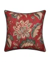 J Queen New York Enchanted Garden Decorative Pillow, 20" X 20" In Red