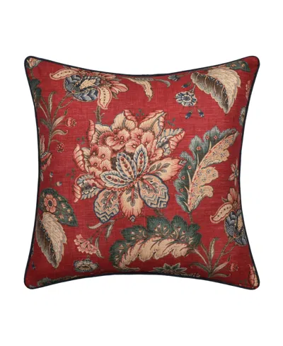 J Queen New York Enchanted Garden Decorative Pillow, 20" X 20" In Red