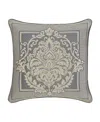 J Queen New York Excelsior Square Decorative Pillow, 20" X 20" In Gray