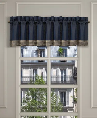 J Queen New York Excelsior Window Straight Valance, 18" X 88" In Blue