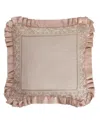 J Queen New York Fiorello Decorative Pillow, 20" X 20" In Blush