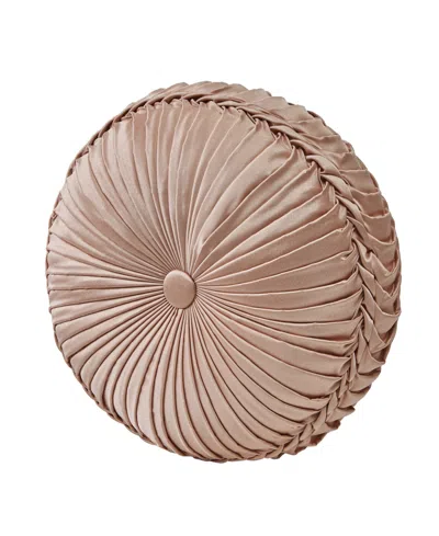 J Queen New York Fiorello Tufted Decorative Pillow, 15" Round In Blush