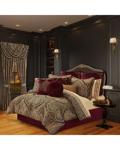 J Queen New York J. Queen New York Five Queens Court Bordeaux Comforter Set In Multi