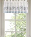 J Queen New York Garden Bloom Window Straight Valance, 21" X 88" In Blue