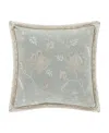 J Queen New York Garden View Decorative Pillow, 18" X 18" In Blue