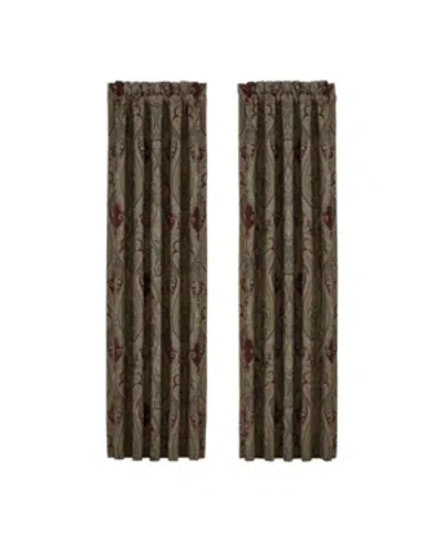 J Queen New York Garnet Window Panel Pair, 50" X 84" In Red