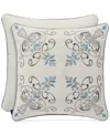 J Queen New York Giovani Embroidered Decorative Pillow, 18" X 18" In Spa