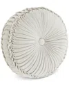 J Queen New York Giovani Tufted Decorative Pillow, 15" Round In Spa