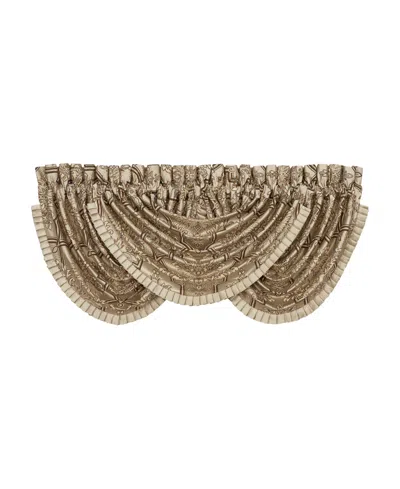 J Queen New York Gold Coast Window Waterfall Valance, 33" X 49" In Sand