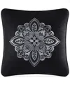 J Queen New York Guiliana Embroidered Decorative Pillow, 18" X 18" In Silver