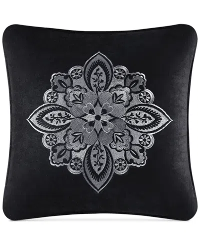 J Queen New York Guiliana Embroidered Decorative Pillow, 18" X 18" In Silver