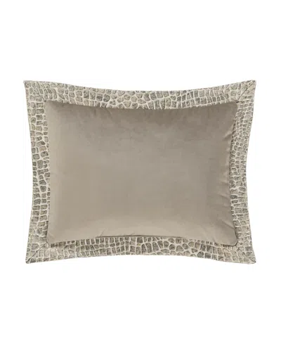 J Queen New York Habitat Embossed Boudoir Decorative Pillow, 12" X 16" In Neutral