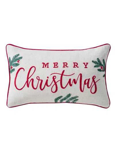 J Queen New York Heathered Pillow Boudoir Decorative Pillow, 12" X 20" In Red