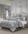 J Queen New York Krista Woven Damask 4-pc. Comforter Set, Queen In Blue