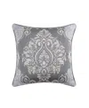 J Queen New York Krista Woven Damask Decorative Pillow, 20" X 20" In Gray