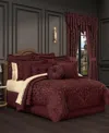 J Queen New York La Boheme 4-pc. Comforter Set, Queen In Maroon