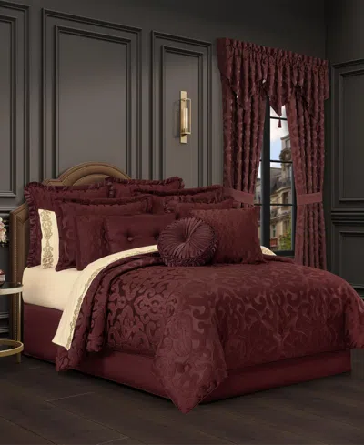 J Queen New York La Boheme 4-pc. Comforter Set, Queen In Maroon