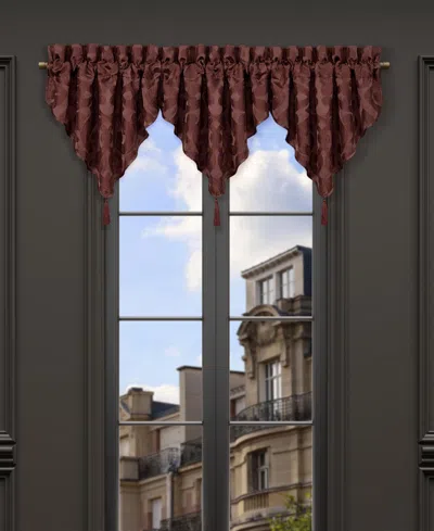 J Queen New York La Boheme Ascot Window Valance, 40" X 21" In Maroon