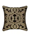 J Queen New York La Boheme Decorative Pillow, 20" X 20" In Onyx
