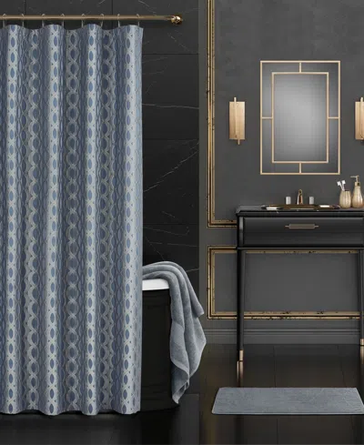 J Queen New York La Boheme Shower Curtain, 72" X 72" In Cerulean